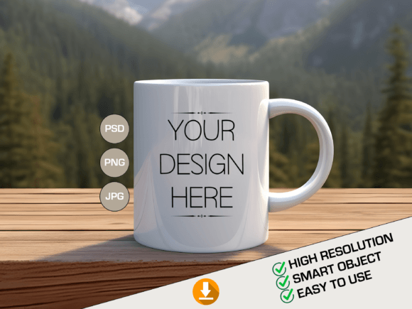 Download PSD Mug Template, Full Cover Mug Mockup - Mockup Collection