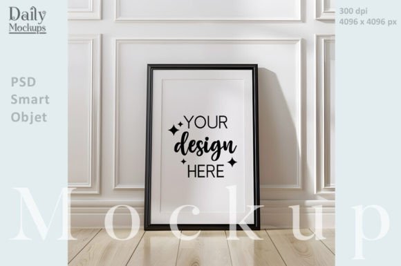 Download Black Frame Psd Mockup, White Boho Frame - Mockup Collection