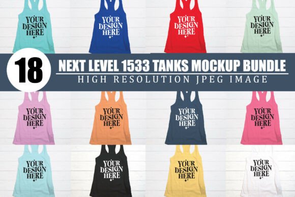 Download Next Level 1533 Tanks Mockup Bundle - Mockup Collection