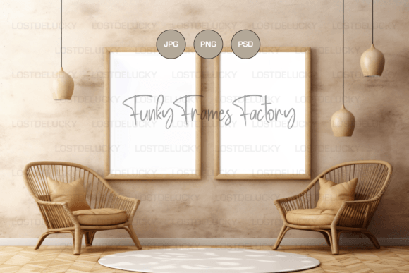 Download Set of 2 Mockup Frames, Boho Style, PSD - Mockup Collection