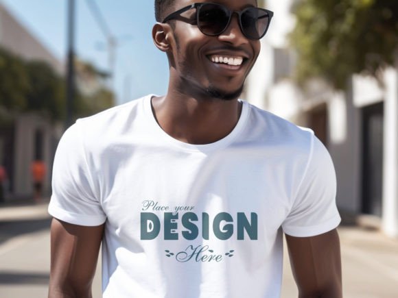 Download Nice Man White T-shirt Mockup Template - Mockup Collection