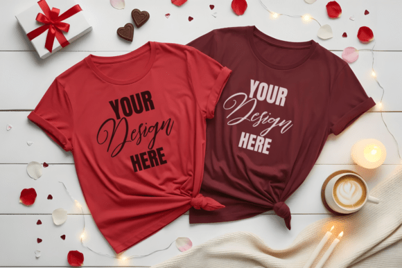 Download Flat Lay Valenitne T-Shirt Mockup - Mockup Collection