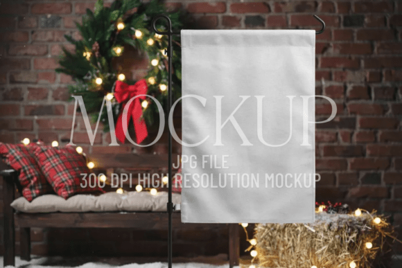 Download Country Christmas Garden Flag Mockup - Mockup Collection