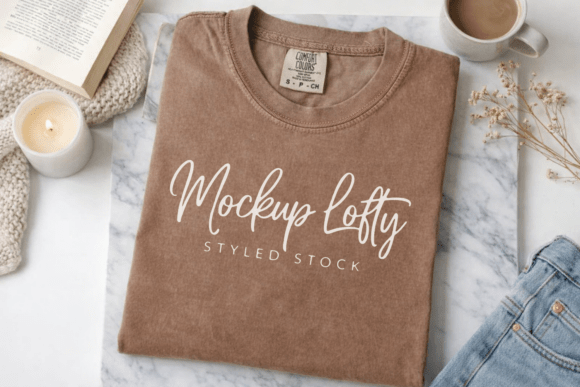 Download C1717 Espresso Flat Lay T-shirt Mockup - Mockup Collection