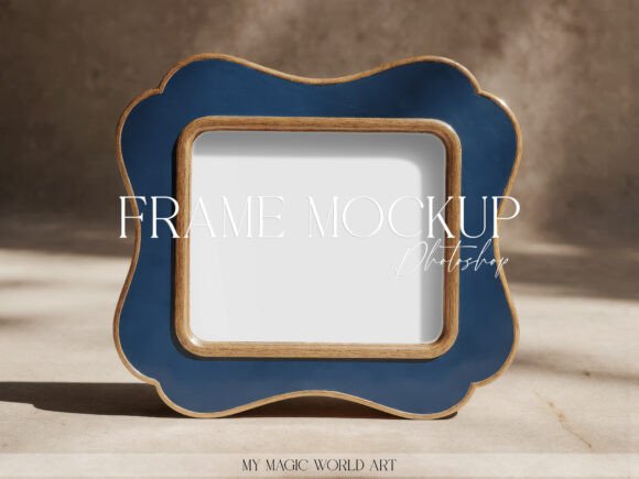 Download Blue Frame Mockup PSD | Horizontal Print - Mockup Collection