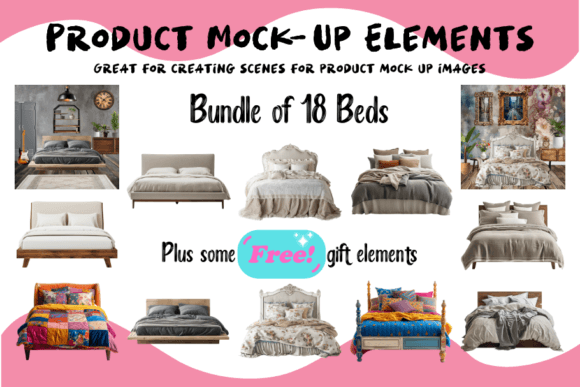 Download Product Mockup Elements - Beds - Mockup Collection