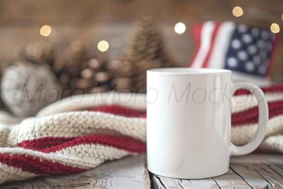 Download 4th of July White Mug Mockup - Mockup Collection