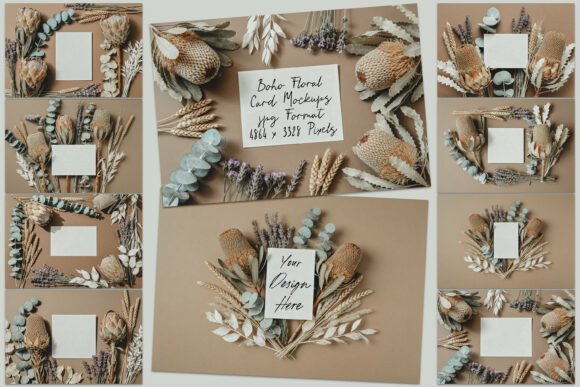 Download Boho Cards JPG Mockup Collection - Mockup Collection
