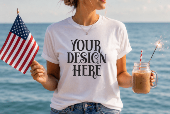 Download Bella Canvas 3001 Beach T-Shirt Mockup - Mockup Collection