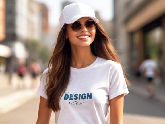 Download Beautiful Girl T-shirt Mockup Template - Mockup Collection