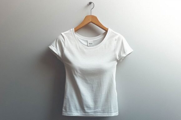 Download Women White T-shirt Single Mockup Image - Mockup Collection