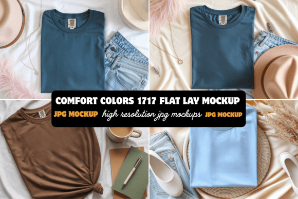 Download Comfort Colors 1717 Flat Lay Mockups - Mockup Collection