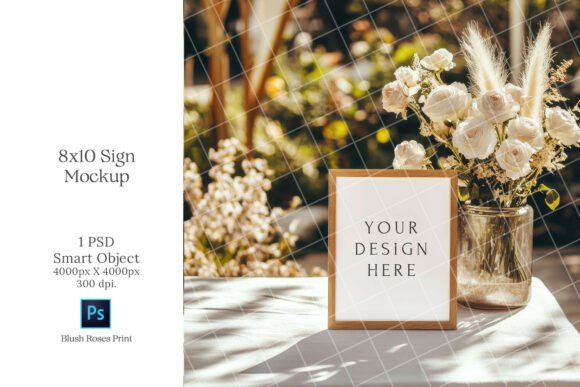 Download Boho 8x10 Table Sign Number Card Mockup, - Mockup Collection
