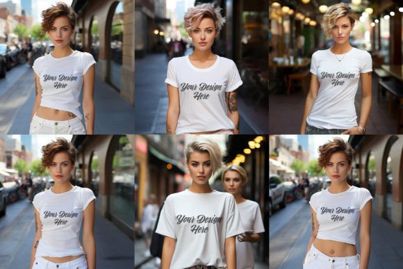 Download Girl White T Shirt PSD Mockup - Mockup Collection