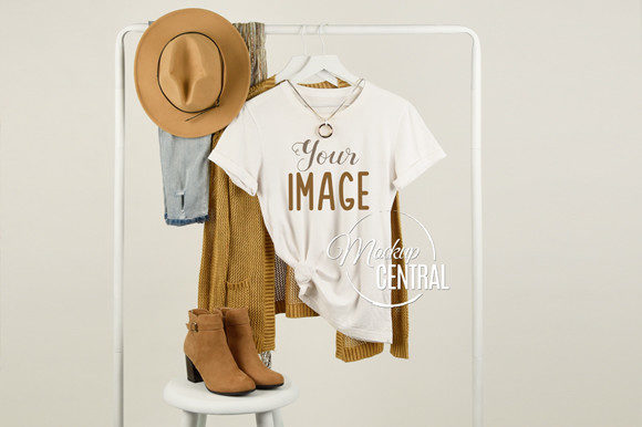 Download Woman's T-Shirt Fashion Mockup on Hanger - Mockup Collection