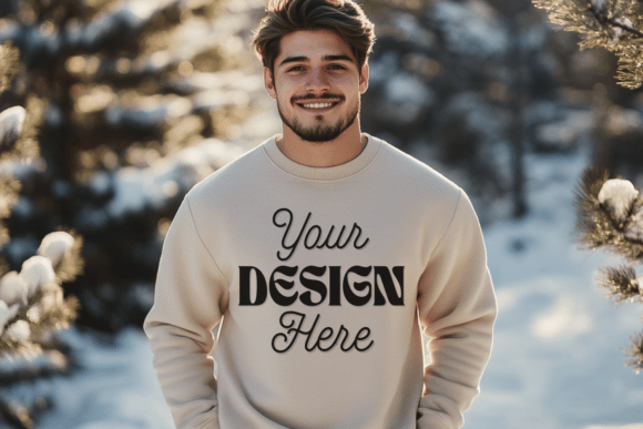 Download Gildan 18000 Men Sand Mockup 51 - Mockup Collection