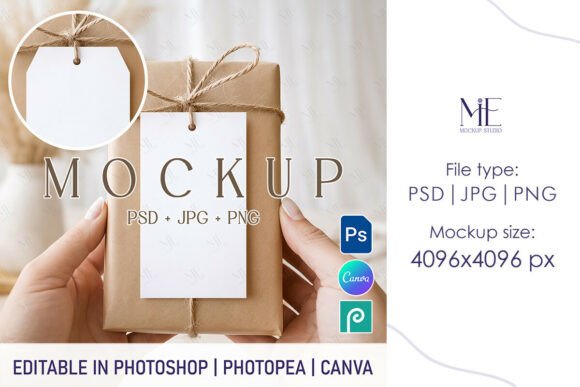 Download Gift Tag Mockup Holiday Thank You Label - Mockup Collection