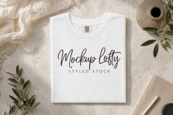 Download White C1717 Flat Lay T-shirt Mockup - Mockup Collection