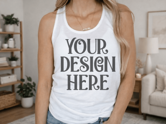 Download Next Level 1533 White Tank Top Mockup - Mockup Collection