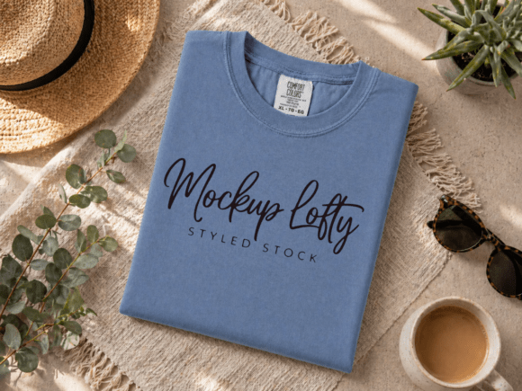 Download Comfort Colors 1717 Blue Jean Mockup - Mockup Collection