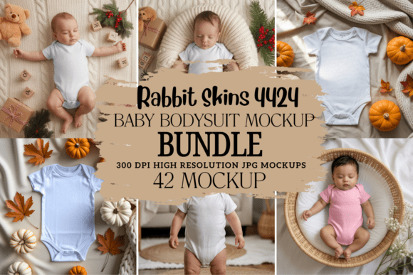 Download Rabbit Skins 4424 Baby Bodysuit Mockups - Mockup Collection