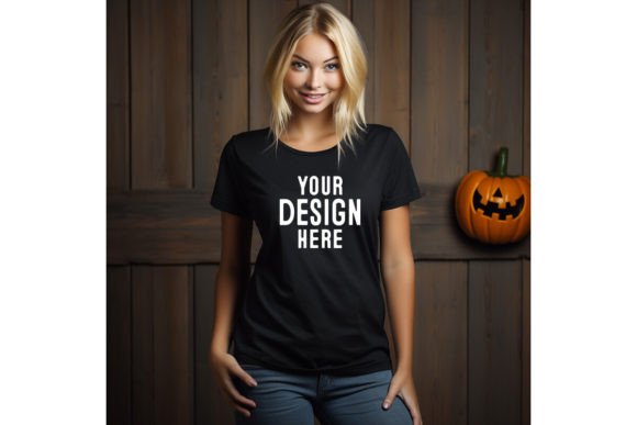 Download Woman Halloween Blank Tshirt Mockup - Mockup Collection