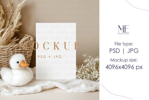 Download Rustic Baby Shower Invitation Mockup PSD - Mockup Collection