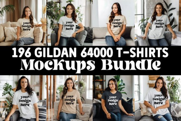 Download Gildan 64000 T-Shirts Mockups Bundle - Mockup Collection