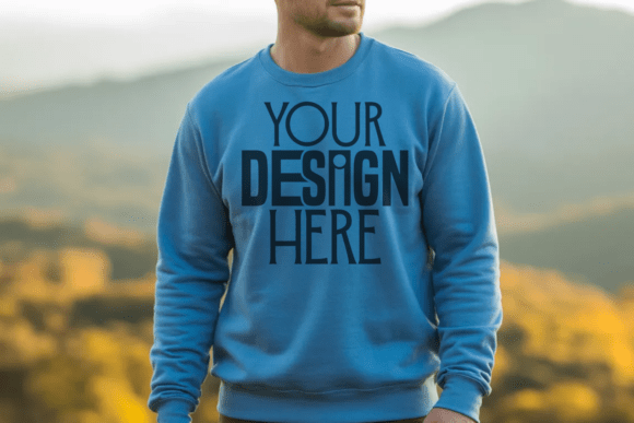 Download Gildan Carolina Blue Sweatshirt Mockup - Mockup Collection