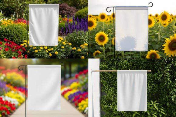 Download Garden Flags Jpg Mockups Set - Mockup Collection
