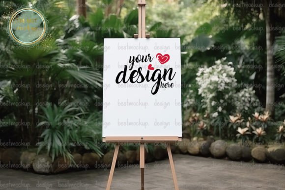 Download Wedding Easel in Greenery Garden Mockup - Mockup Collection