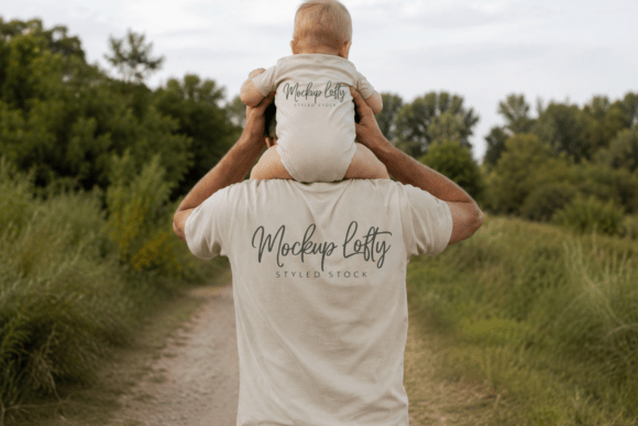 Download Daddy and Me Gildan 5000 Sand Mockup 1 - Mockup Collection
