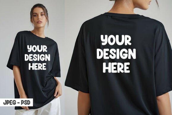 Download Black Shirt Mockup Front and Back View - Mockup Collection