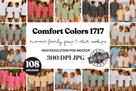 Download C1717 Summer Family Group Mockup Bundle - Mockup Collection
