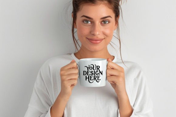 Download Woman with Blank Mug Mockup 6 - Mockup Collection