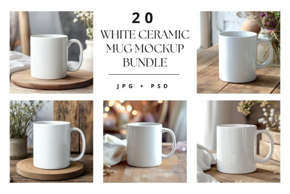 Download White Ceramic Mug Mockup Bundle - Mockup Collection