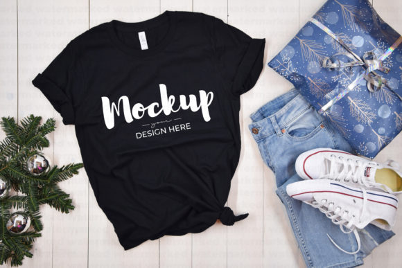 Download Black Bella Canvas 3001 Tshirt Mockup - Mockup Collection