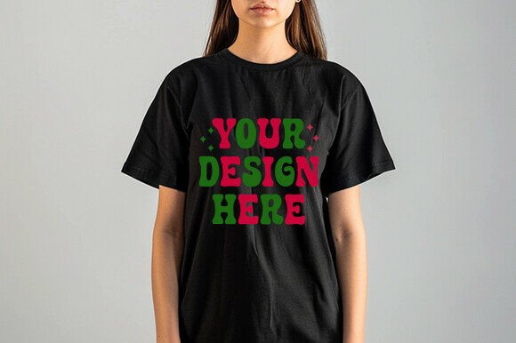 Download Black Friday Women’s TShirt Mockup Black - Mockup Collection