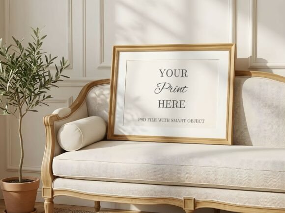 Download Horizontal Frame Mockup Elegant Sofa - Mockup Collection