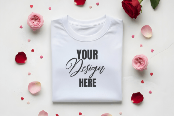 Download Flat Lay Valenitne T-Shirt Mockup - Mockup Collection
