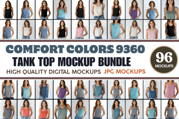 Download Comfort Colors 9360 Tank Top Mockups - Mockup Collection