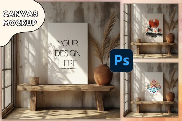 Download Poster Mockup PSD Canvas Mockup Wallart - Mockup Collection