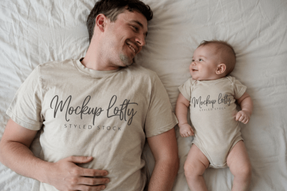 Download Daddy and Me Gildan 5000 Sand Mockup 2 - Mockup Collection