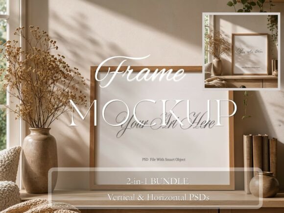 Download Oak Frame Mockup PSD 2 Pack Scandinavian - Mockup Collection