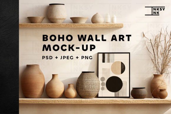 Download Boho Wall Art Mockup | Picture Frame PSD - Mockup Collection