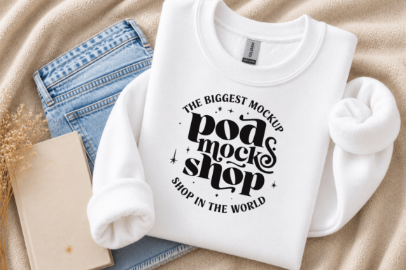 Download Gildan 18000 Flat Lay Sweatshirt Mockup - Mockup Collection