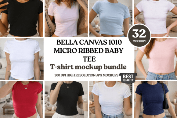 Download Bella Canvas 1010 Baby Tee Mockup Bundle - Mockup Collection