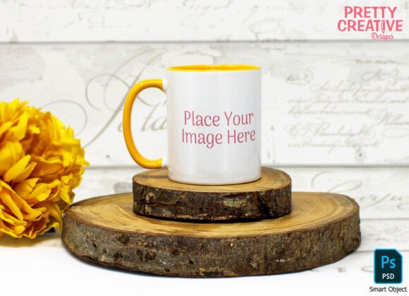 Download Yellow Handle Single Mug Smart Mockup - Mockup Collection