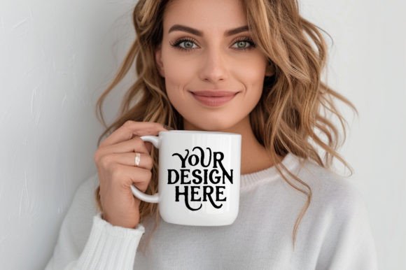 Download Woman with Blank Mug Mockup 4 - Mockup Collection