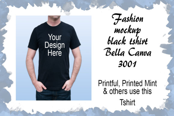 Download Fashion Mockup Black Tshirt Bella Canvas - Mockup Collection